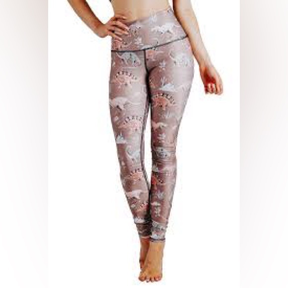 NWT. Yoga Democracy. Stokasaurus Printed Yoga Leggings Extra Long (32"). XS - Picture 4 of 15
